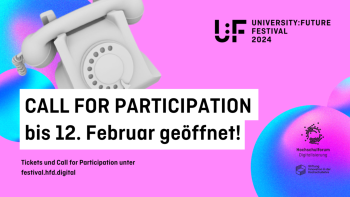 Grafik Call for Participation - geöffnet bis zum 12. Februar!